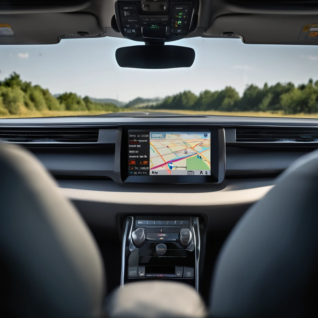 Betriebssystem im Auto auf der Landstrasse